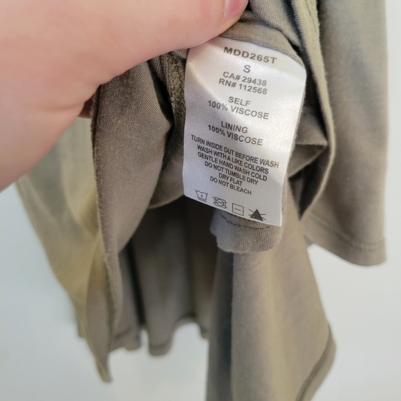 Miss Me Olive Taupe Macrame Boho Dress Small - Picture 8 of 12